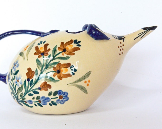 The Cutest Watering Can; Mouse With Hand Painted Flowers