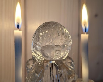 Glass Angel Candle Holder, Goebel Germany, Vintage Christmas Decor, 1980's