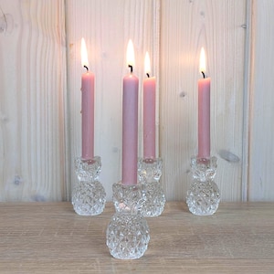 Vintage Williams Sonoma Glass Pineapple Candle Holders, Clear Pressed Glass, 2005