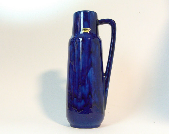 Vase West Germany 275-28 by Scheurich in Blue Gloss