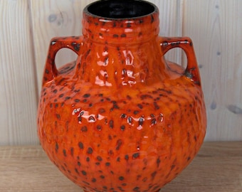 Vintage 70s Fat Lava Candle Holder Pair – Orange Brown West German