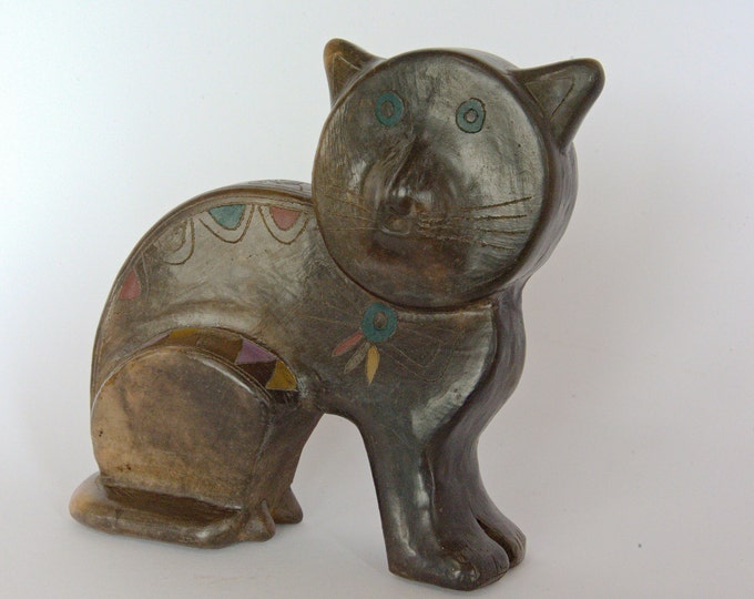 Barro Negro Ceramic Cat- Mexico - Vintage
