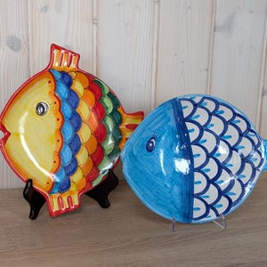 Colorful Fish Plates - Made in Italy - Amalfi coast - La Campanella Vietri Ceramics - Hand painted