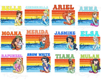 Retro Prinzessin Png, Familienurlaub Png, Prinzessin Png-Bundle, Prinzessin Squad Png, Vacay-Modus, Familienausflug 2024 Png, digitale Datei