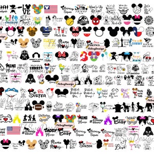 80000 Mega Svg-bundel, Svg-bestand voor Cricut, bestanden Cricut silhouet, muis Svg-bundel, bevroren, Moana, Ariel, Elsa, Stitch, Toy Story, Poeh afbeelding 9