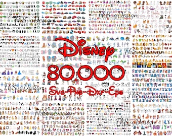 80000 Mega Svg Bundle, Svg File For Cricut, Files Cricut Silhouette, Mouse Svg Bundle, Frozen, Moana, Ariel, Elsa, Stitch, Toy Story, Pooh