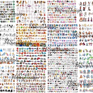 80000 Mega Svg-bundel, Svg-bestand voor Cricut, bestanden Cricut silhouet, muis Svg-bundel, bevroren, Moana, Ariel, Elsa, Stitch, Toy Story, Poeh afbeelding 2