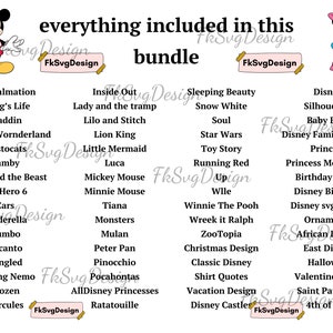 80000 Mega Svg Bundle, Svg File For Cricut, Files Cricut Silhouette, Mouse Svg Bundle, Frozen, Moana, Ariel, Elsa, Stitch, Toy Story, Pooh image 3