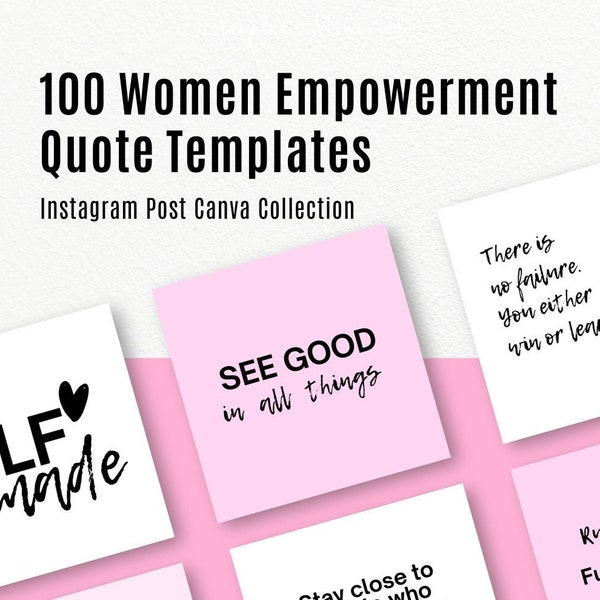 100 Women Empowerment Quote Instagram Templates | Editable Quotes Templates | Instagram Post Quotes | Instagram Templates | Canva Editable