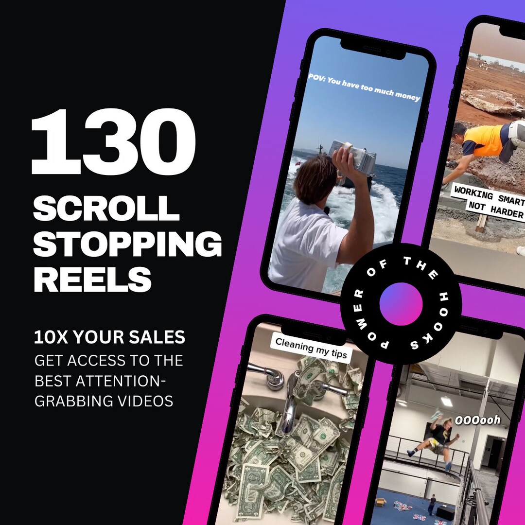 Best Viral Hook Video Reel Bundle for Instagram Reels , Tiktok Videos