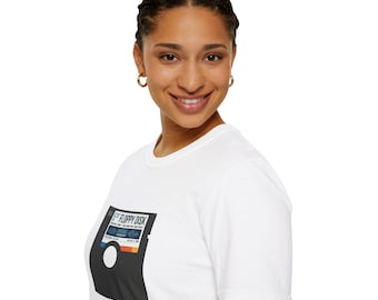 Vintage 5.25" Floppy Disk Graphic T-Shirt | Retro Tech Computer Tee
