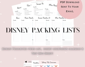 Disney Family Packing List | Vacation Checklist (PDF Download)
