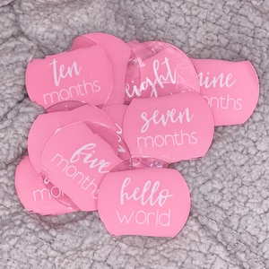 Juego de hitos mensuales para bebés de acrílico no tóxico / Juego de acrílico pintado para bebés / Marcadores mensuales de acrílico / Accesorios para fotografías de recién nacidos