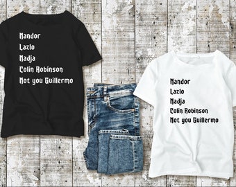 What We Do In The Shadows Lineup Graphic Tee, Vampire Names Shirt