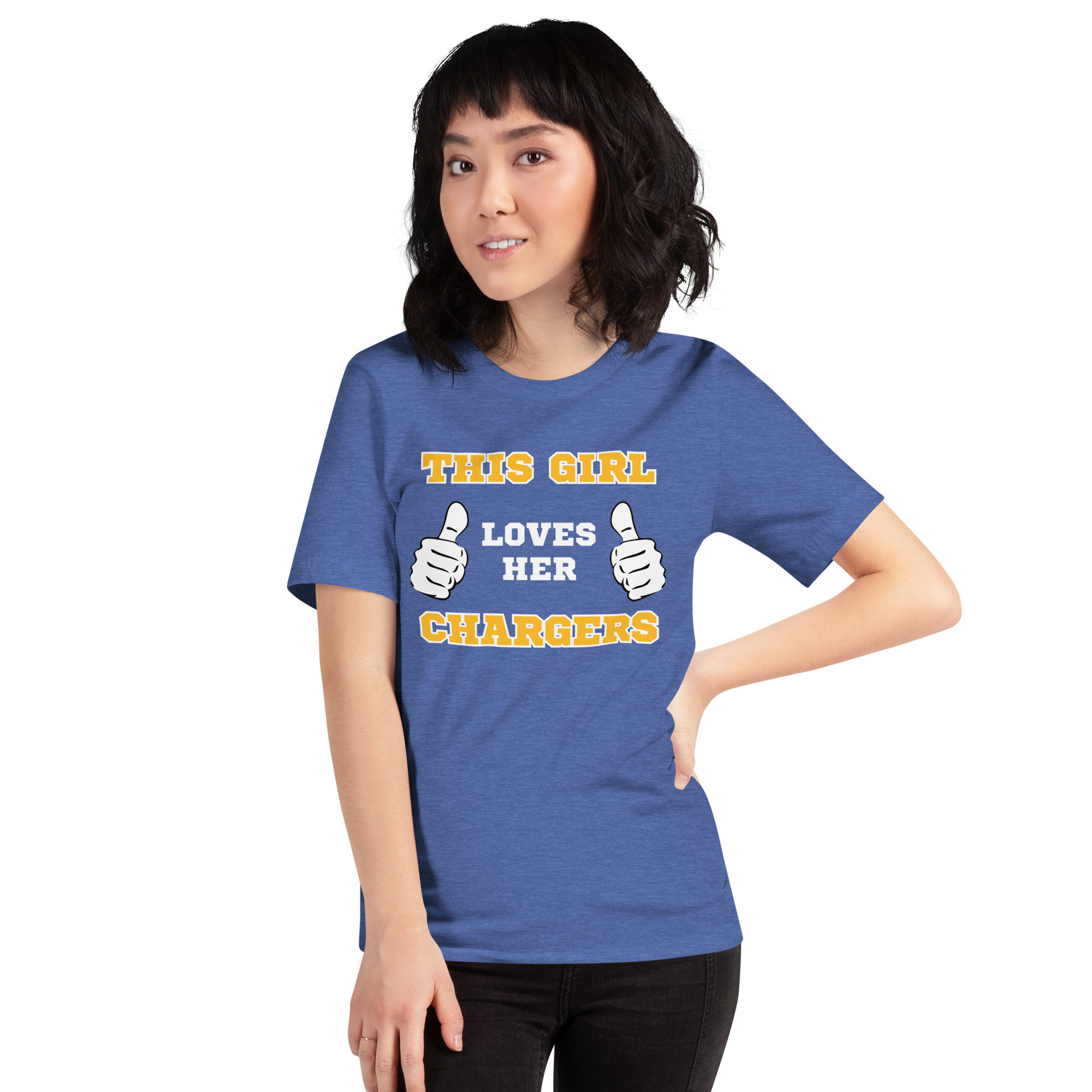 Los Angeles Football Shirt Chargers Football T Shirt This Girl Loves Her Chargers T Shirt Football Team Graphic Tee Los Angeles T Shirt