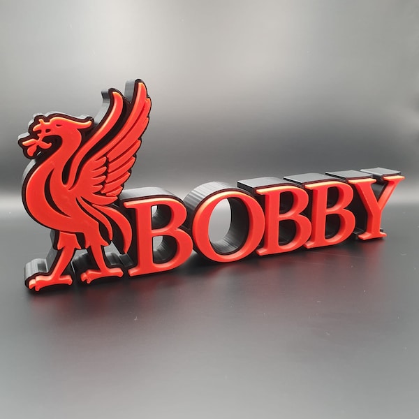 Personalised LFC Liverbird, Football Fan, Custom Name Plate, Desk Sign, Office Desk, Name plaque, LFC, YNWA