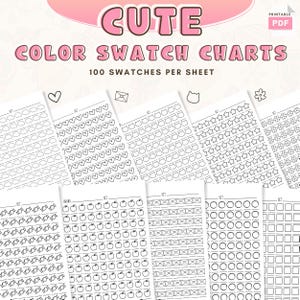 Printable Swatch Chart For Alcohol Markers, Coloring Sheet For Color Palette, Marker Test Sheet, Instant Download PDF
