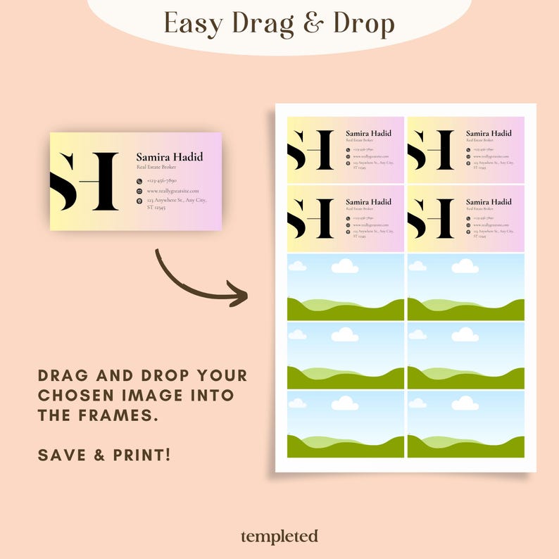 Business card Canva editable diy template