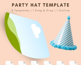 Editable Party Hat Cone Template for Canva (Digital Download)