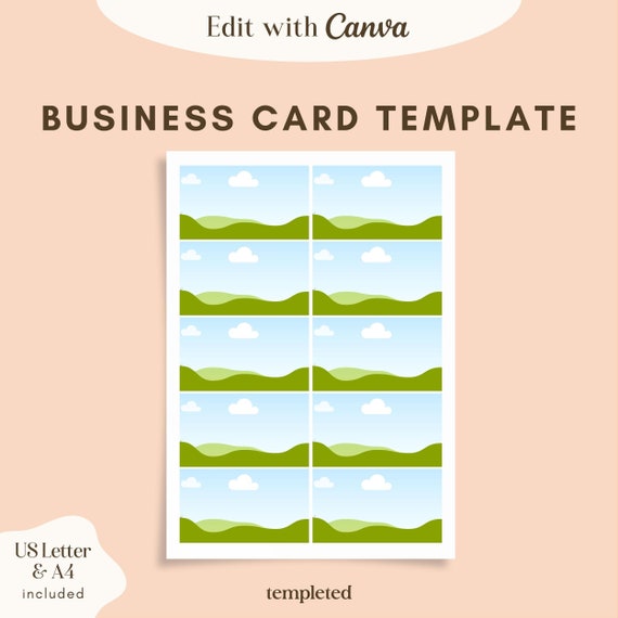 Canva Editable Business Card Template: Drag & Drop DIY (3.5” x 2”) (Digital Download)