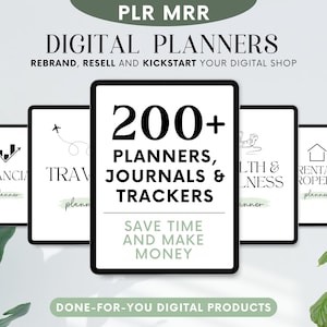 200+ PLR MRR Ebook Bearbeitbare Planer, Journals und Tracker für passives Einkommen, einschließlich Handelsmarken- und Master-Resell-Rechten Canva