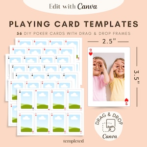 Playing Card Editable Templates, Printable Poker Cards, Blank Sublimation Custom Personalized DIY Card Designs, Personalized Trading Cards