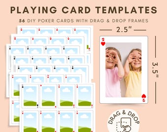 Utskrivbar spelkortsmall: DIY sublimeringspokerkort (redigerbar i Canva, digital nedladdning)