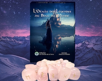 Oracle des Légendes du Bout du Monde accompagné de ses Runes gravées dans de magnifiques Quartz Roses