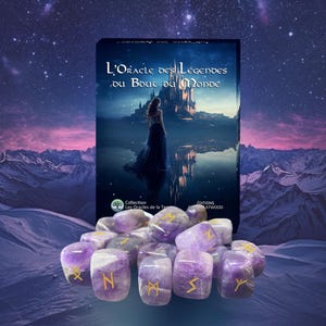L'Oracle des Légendes du Bout du Monde et ses Runes gravées dans de magnifiques Améthystes