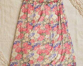 Gonna midi floreale vintage anni '90 TanJay / Gonna effetto raso stile cottagecore / Gonna romantica primaverile / Taglia M da donna
