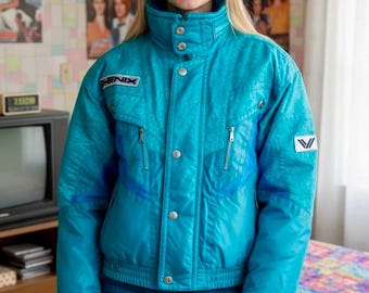 Vintage Alpine Designs Outdoor Jacket S 80s Padded Ski White