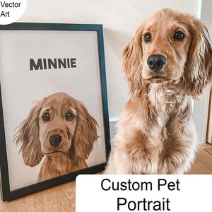 Custom Pet Portrait Pet Portrait Pet Portrait From Photo Dog Portrait Gift Ideas For Mother's day Personalized Pet Portrait Dog Illustration