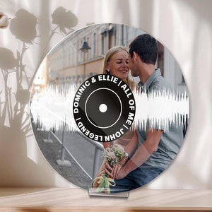 Personalized Song Plaque: Acrylic Vinyl Record with Photo