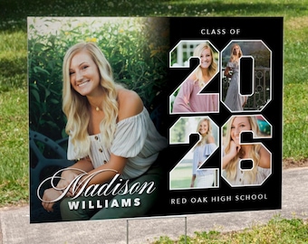 Custom Senior Photo Yard Sign: Class of 2026 Graduation