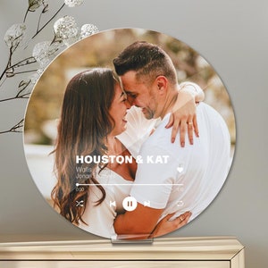 Custom Song Acrylic Plaque: Personalized Photo Faux Vinyl Record