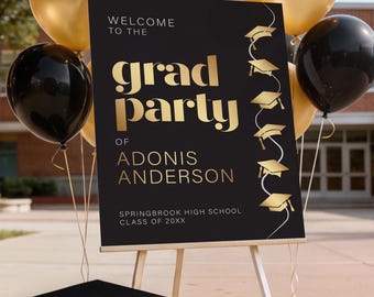 Class of 2026 Personalized Graduation Party Welcome Sign - Foam Board or Canvas