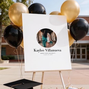 2026 Minimalistic Guestbook Signatures Sign, Custom Photo, Alternative Guestbook for Graduation, Birthday, Anniversary Party