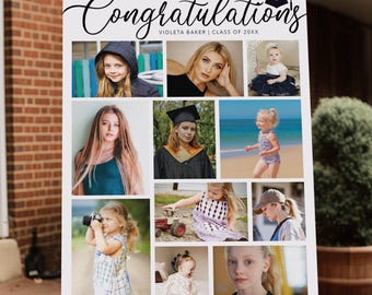 Graduation Photo Collage Board: High School, College Entrance Sign