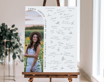Modern Guestbook Alternative Signature Sign, Personalized Minimalistic Senior Photo Guestbook, Large Event Sign, Premium FoamBoard or Canvas