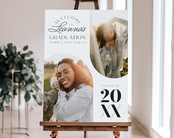 Custom Graduation Welcome Sign: Modern Photo Collage, Class of 2026