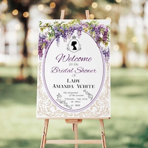 Bridal Shower Welcome Sign, Bridgerton themed Bridal Shower, Custom Bridal Party Display, Premium Foam Board or Canvas