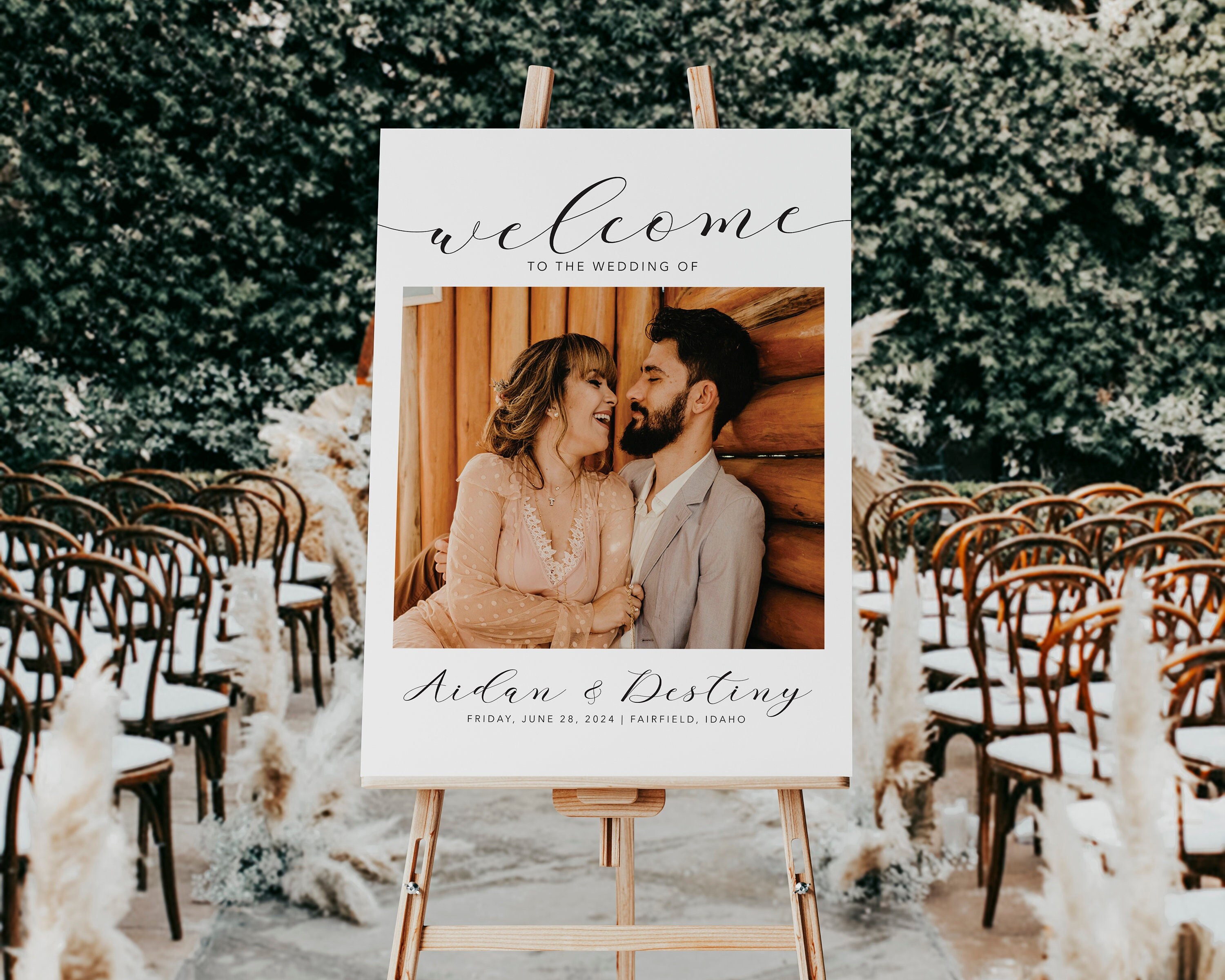 Welcome to the Wedding of Large Photo Welcome Sign, Couple's Welcome to the Wedding of Large Photo Welcome Sign, Couple's