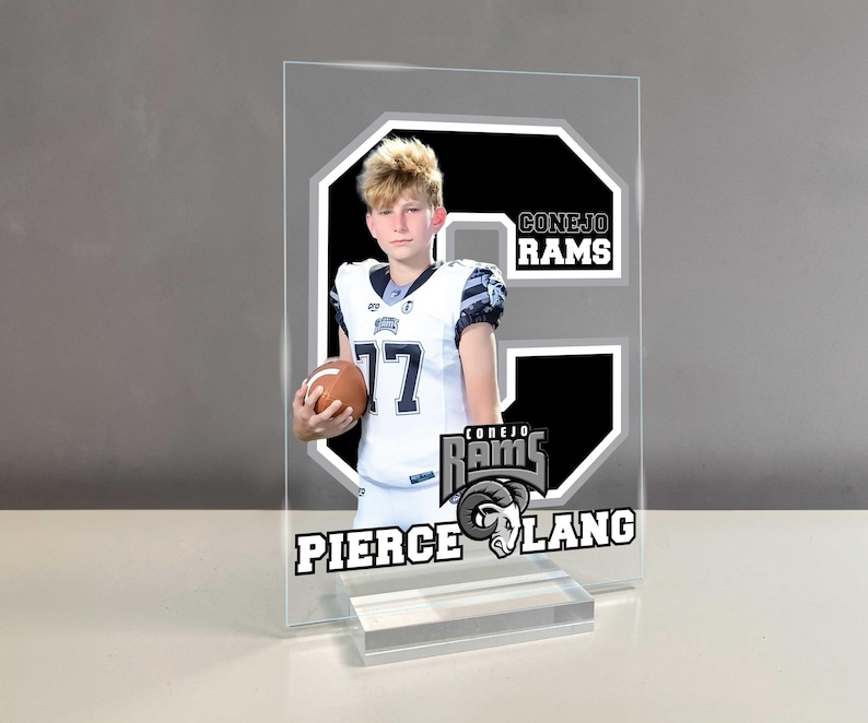 Custom Football Acrylic Plaque: Senior Gift, Sports Desk Decor, Signing ...