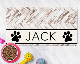 Custom Dog Bowl Mat, Personalized Dog or Cat Food Mat, Non-Slip Dog Mat for Food and Water, Custom Name Food Mat for Multiple Design & Sizes