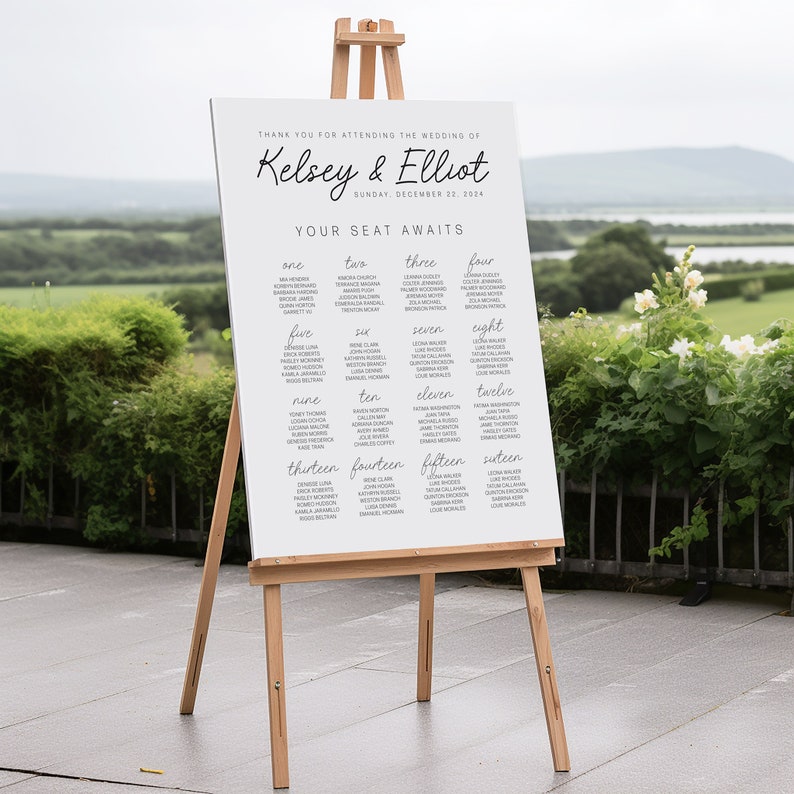 Personalized Wedding Seating Chart Sign | Custom Seating Plan Foam ...