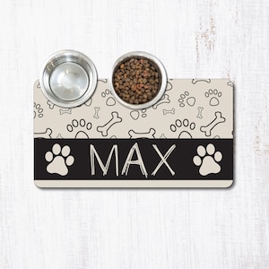 Dog Bowl Mat Washable - Etsy