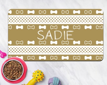 Personalized Dog Bowl Mat: Non-Slip Pet Food & Water Mat