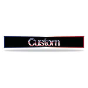 Custom Name Plate for Club Car DS Golf Cart - Personalized Text - Replacement Decal Emblem - USA American Flag Design - Size 18" x 2.25"