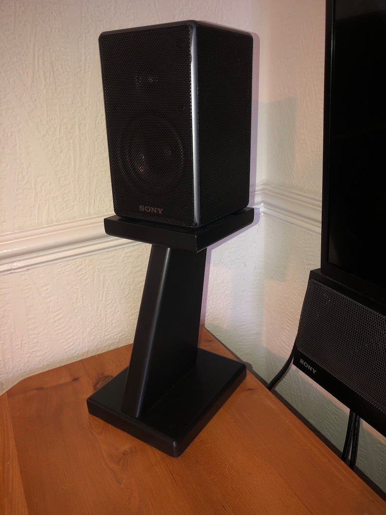 Audio speaker stands finished in black, computer speaker stands, speaker stands image 2