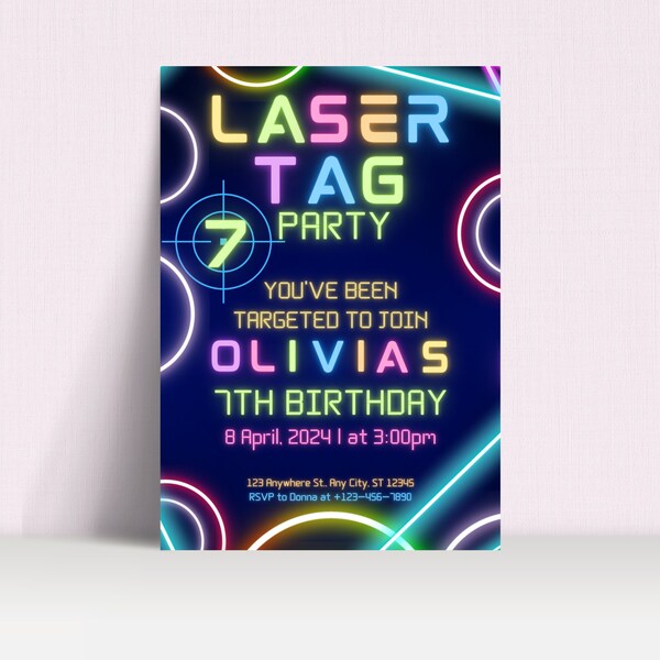 Laser Tag Invites - Etsy